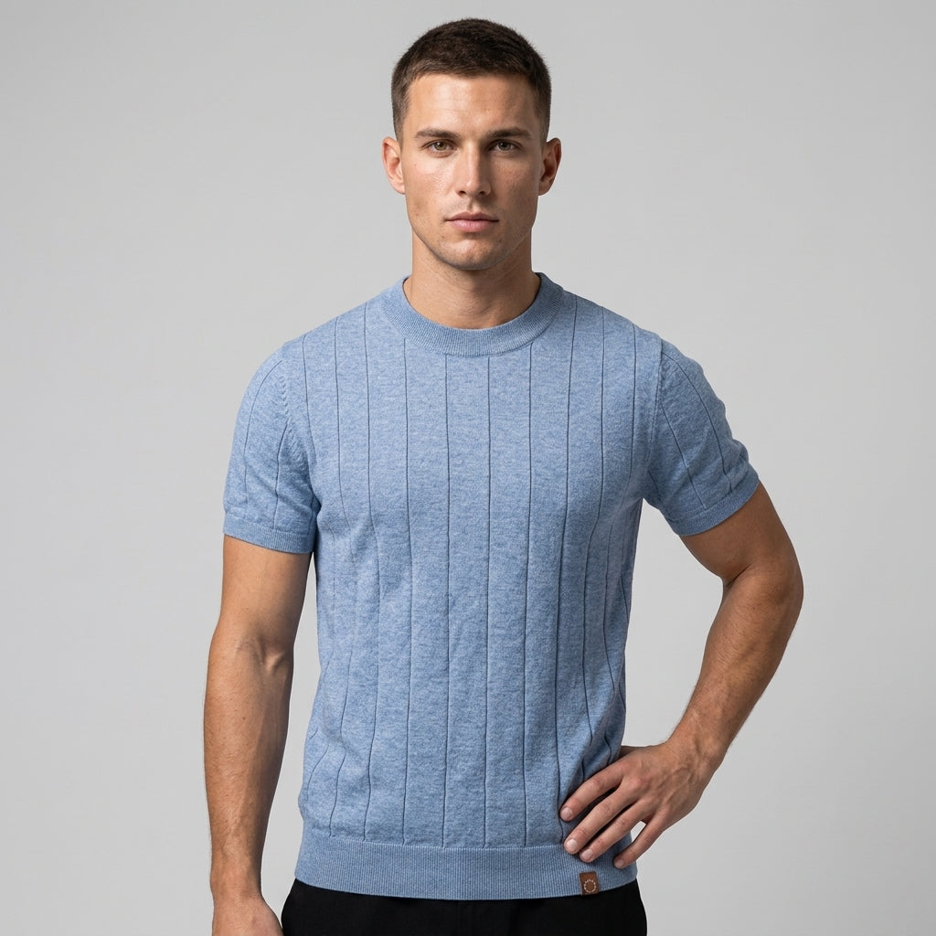 Luca Ribbed Cotton Tee