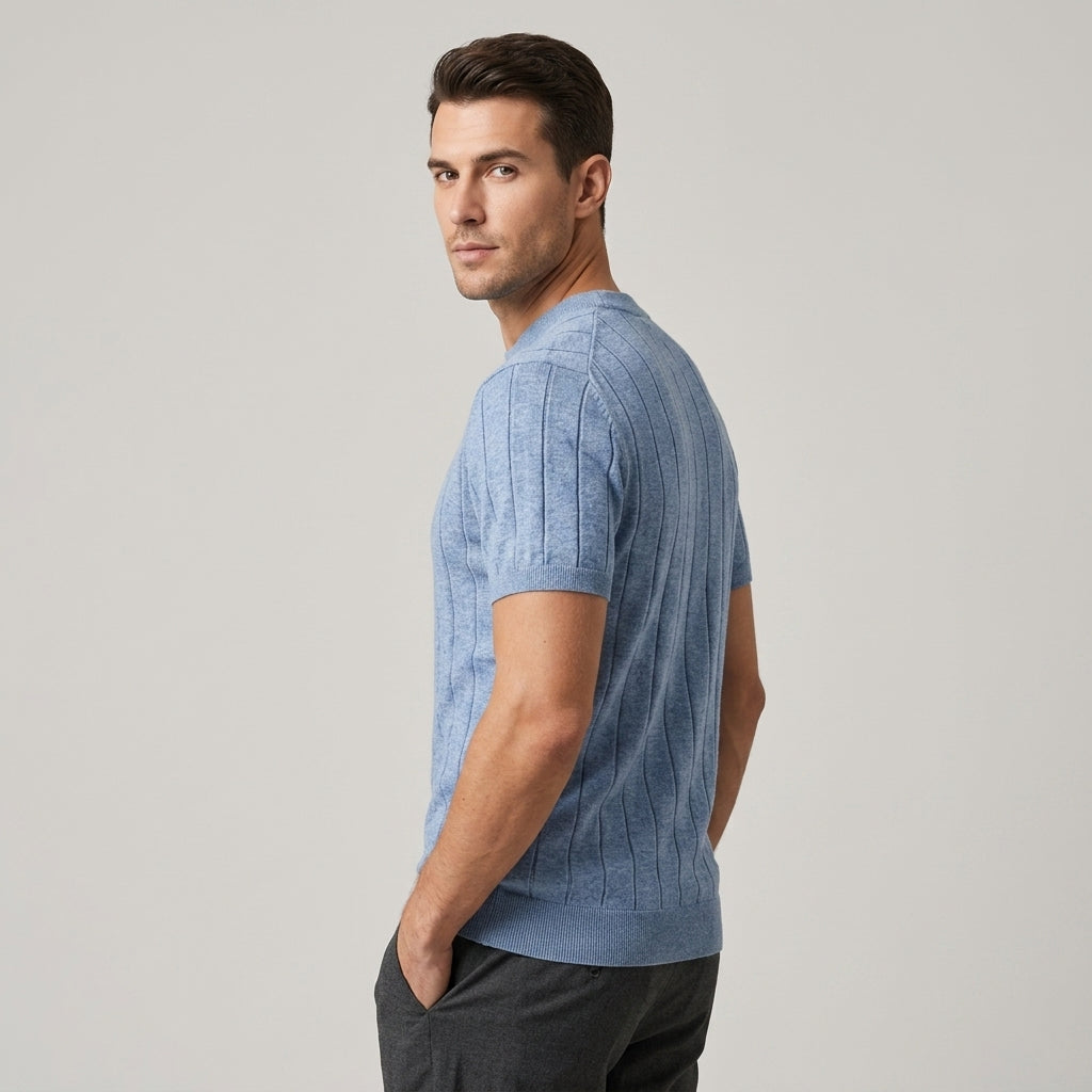 Luca Ribbed Cotton Tee