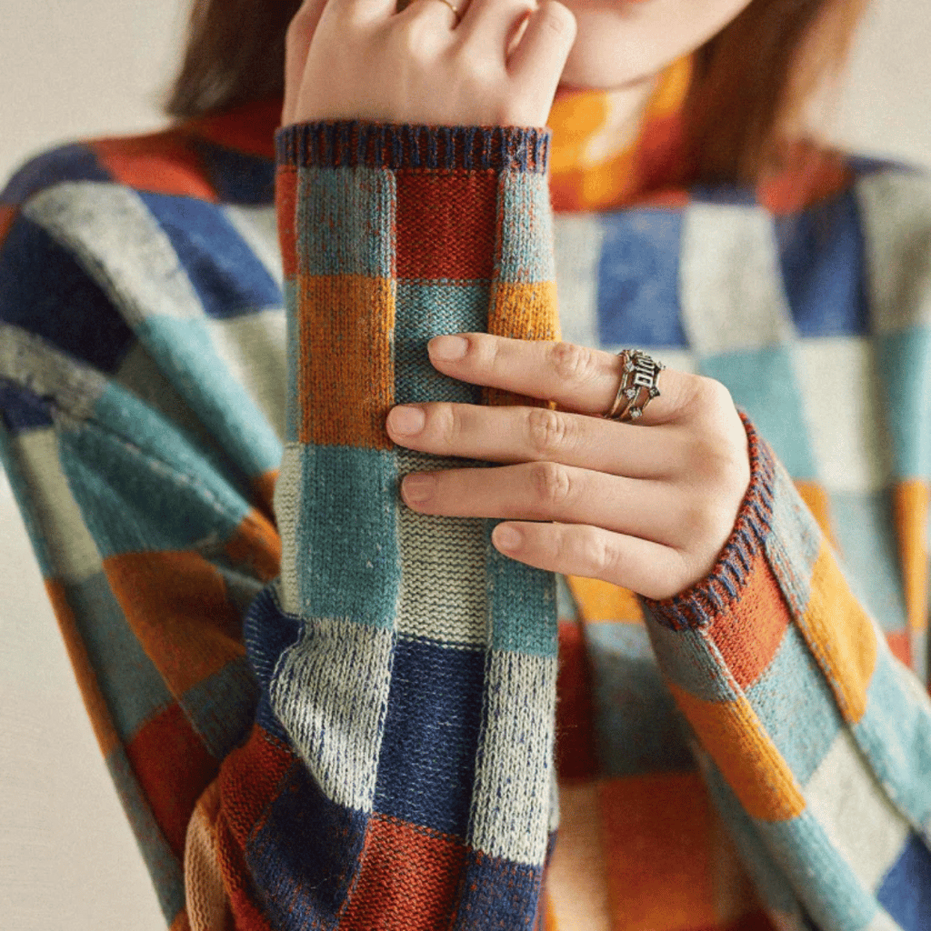 Women's Soft Cashmere Turtleneck Sweater | Chic Patchwork Winter Pullover