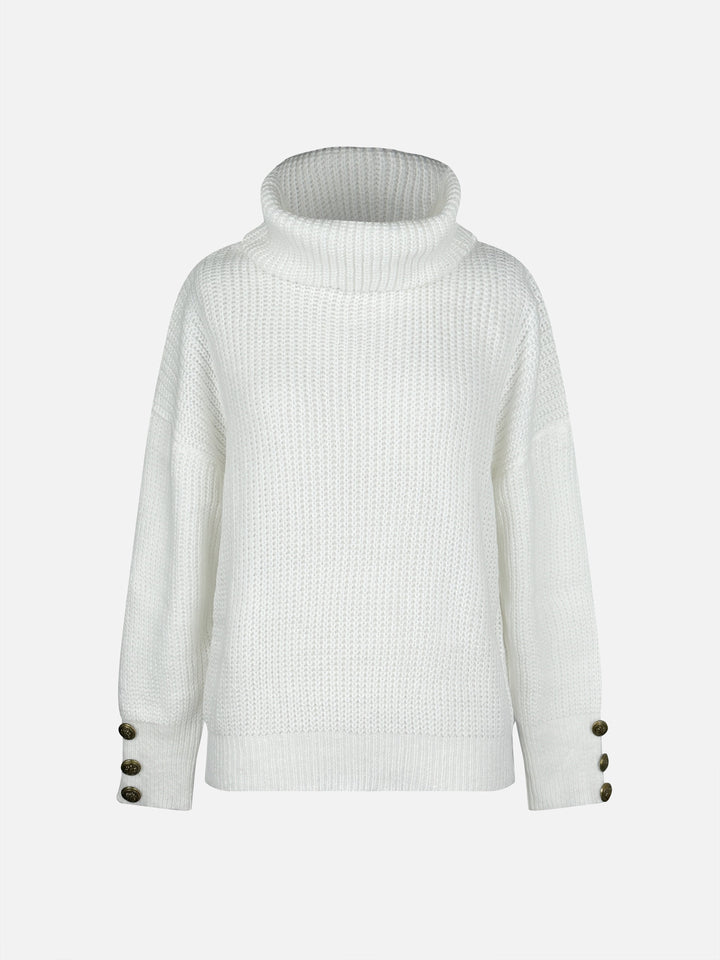 Blanche | Soft Button Cowl Knit
