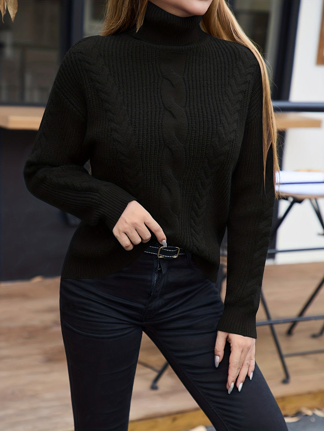 Élise | Soft Cable Turtleneck