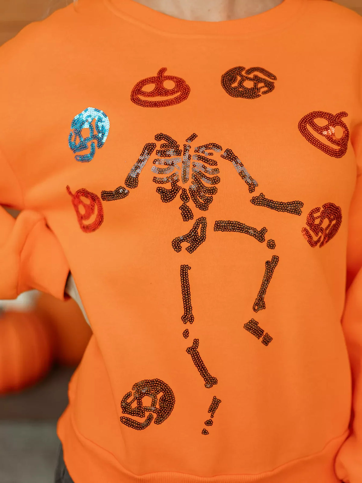 Women's Dancing Critters Sequin Halloween Crewneck Sweatshirt