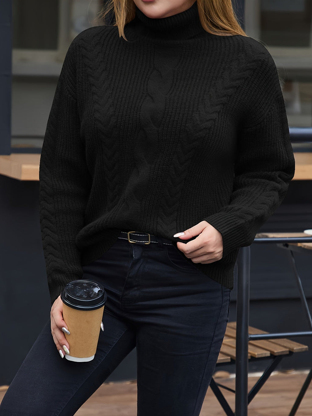 Élise | Cable-Knit Turtleneck