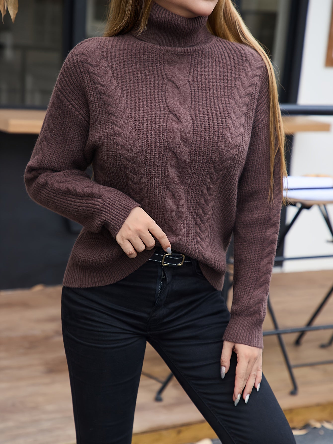 Élise | Cable-Knit Turtleneck