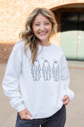 Women's Ghost Cotton Blend Halloween Sweatshirt