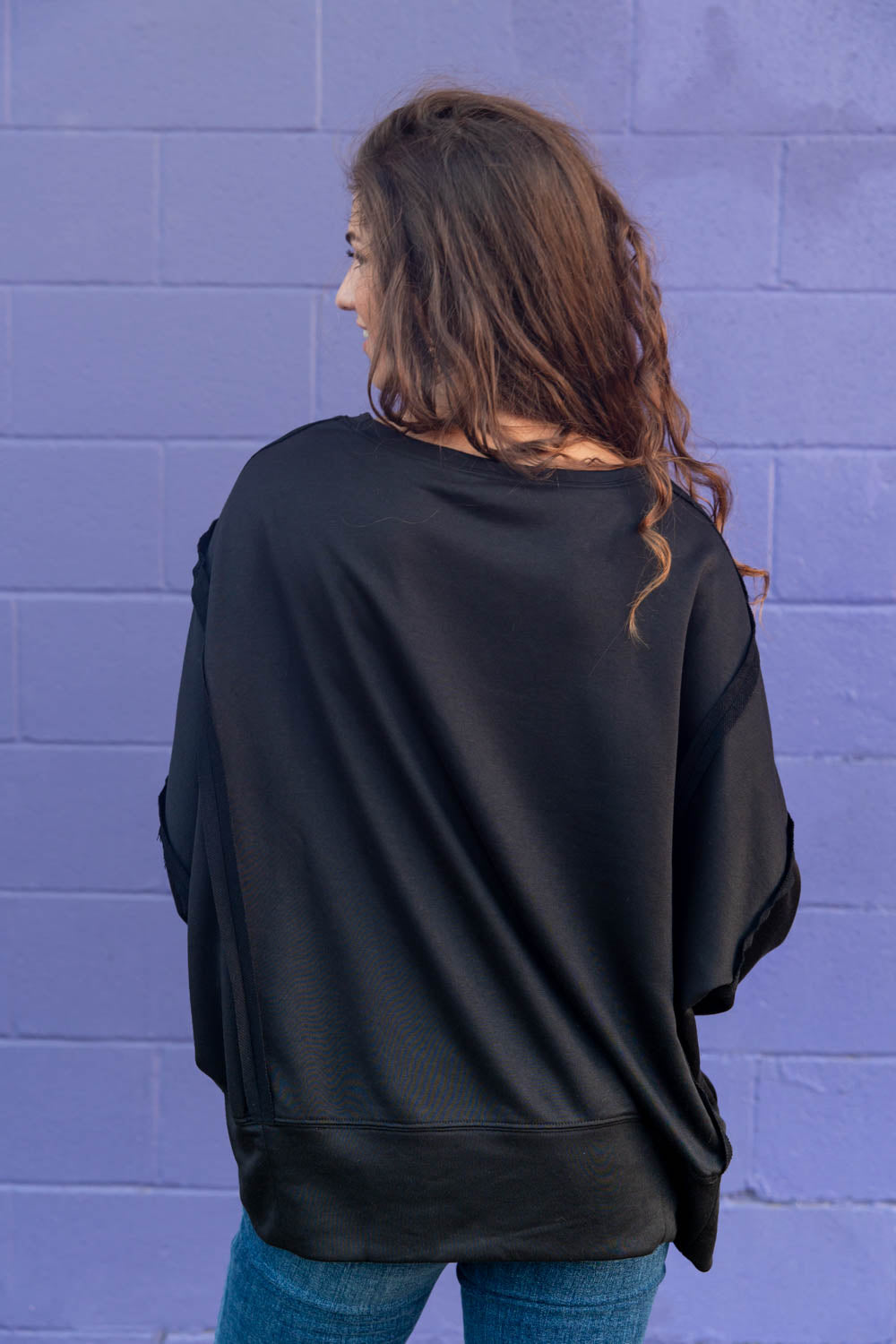 Spooky Plaid Patch Oversized Halloween Pullover