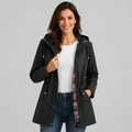 Women's Hooded Raincoat | Lightweight Check-Lined Waterproof Jacket