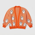 Women's Ghost Patch Long Sleeve Knit Halloween Cardigan