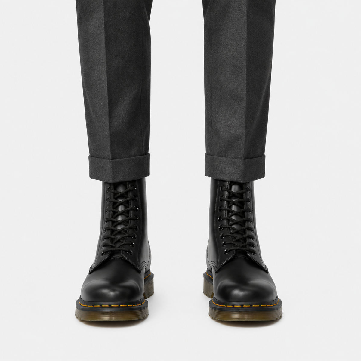 Women's Classic Lace-Up Leather-Look Combat Boots