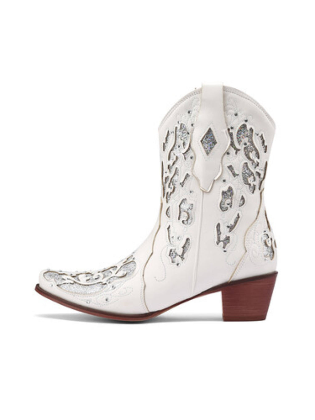 Bolted Boots & White Cowgirl Boots – Snip Toe Western Ankle Boots