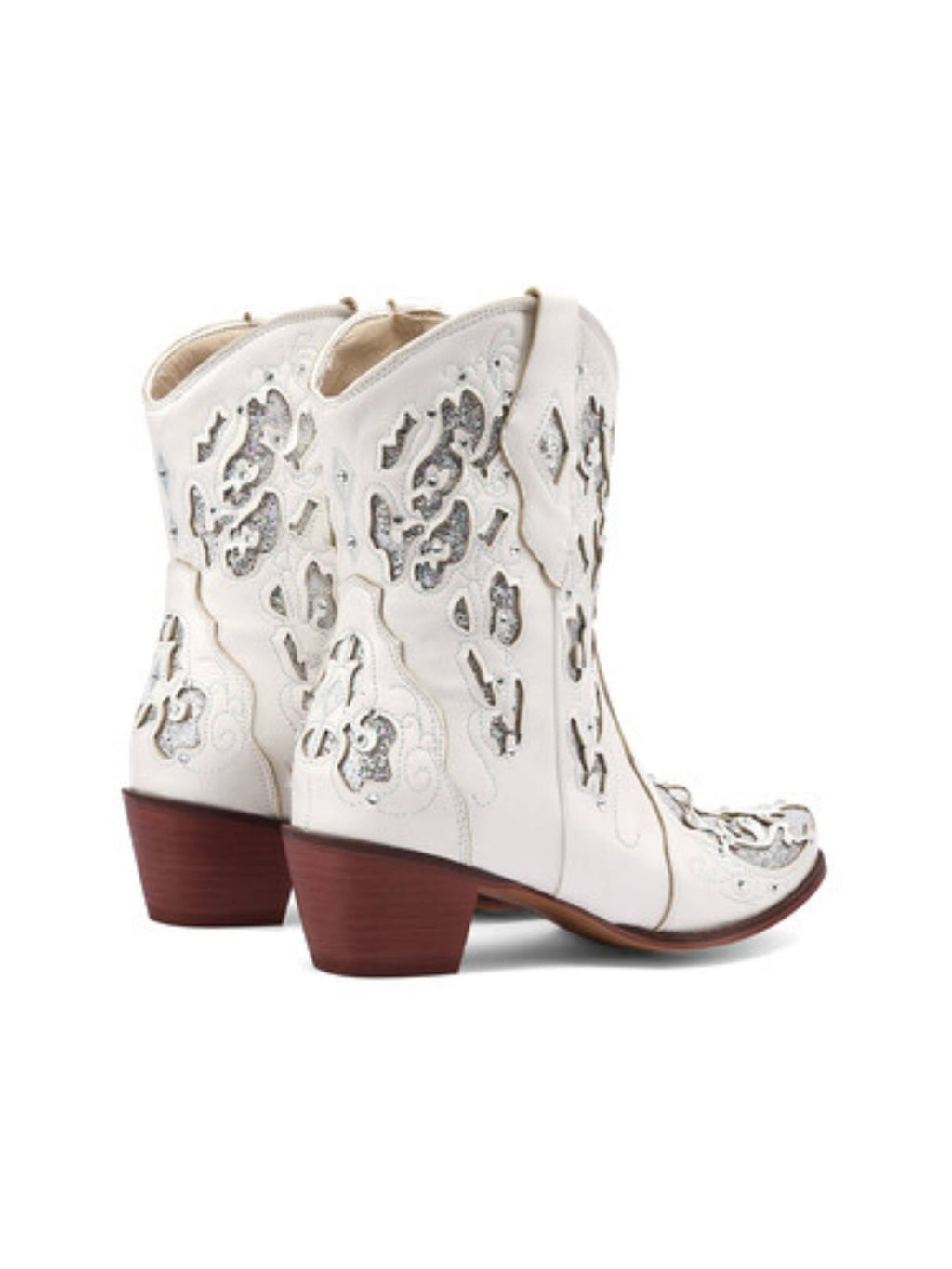 Bolted Boots & White Cowgirl Boots – Snip Toe Western Ankle Boots