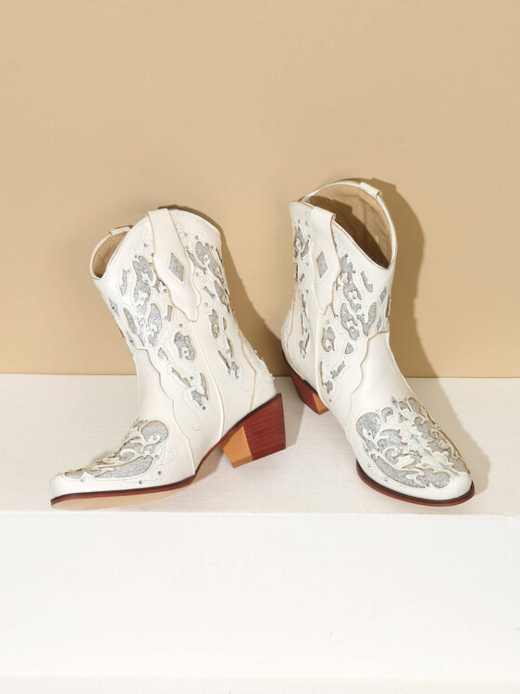 Bolted Boots & White Cowgirl Boots – Snip Toe Western Ankle Boots