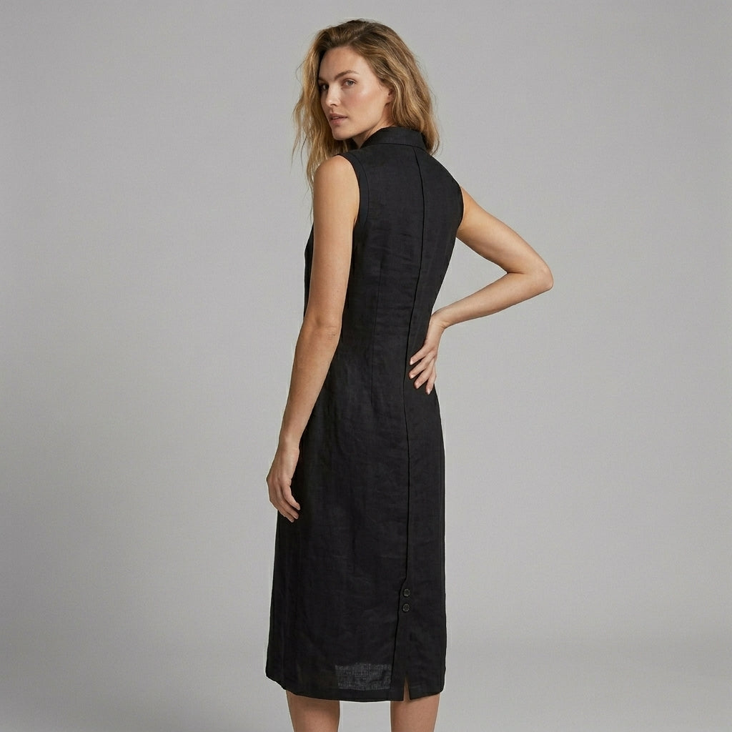 Margot Asymmetric Button Maxi Dress