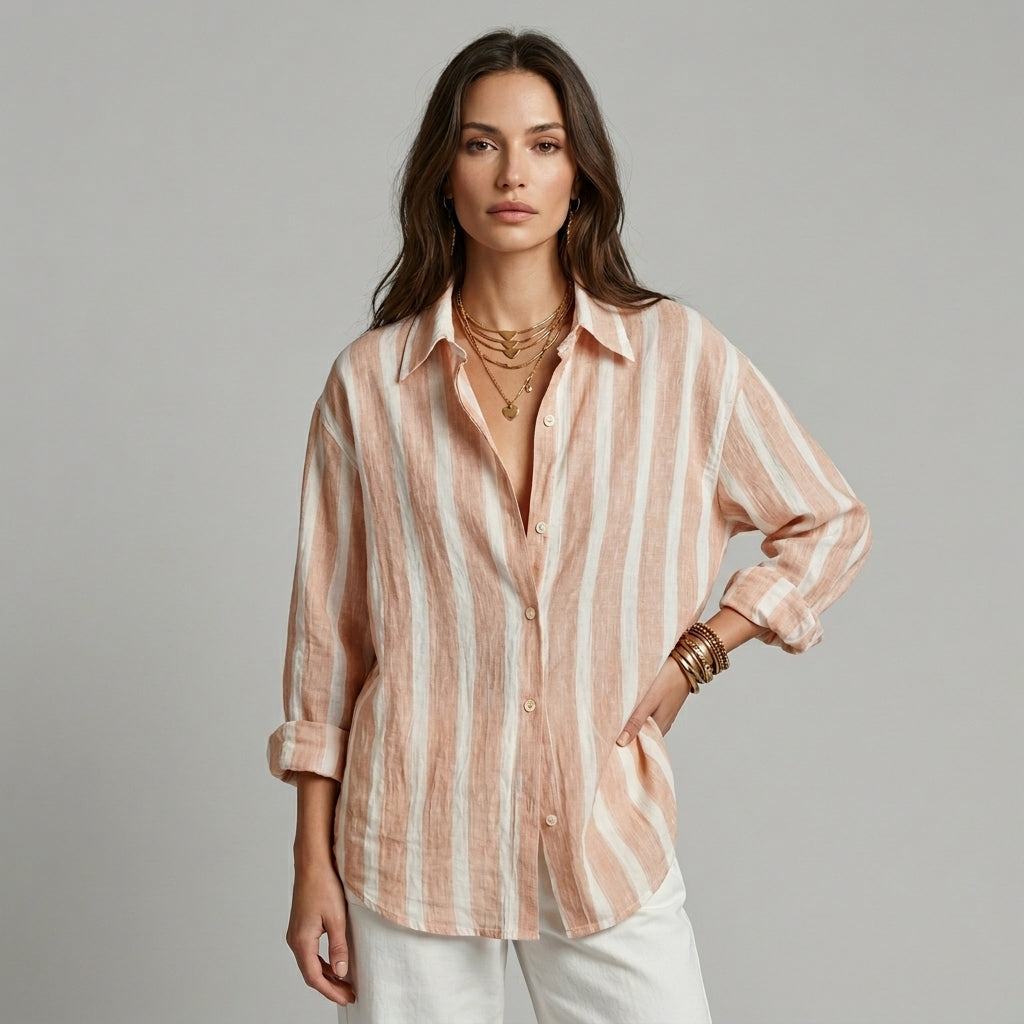 Aria Striped Button-Down Shirt
