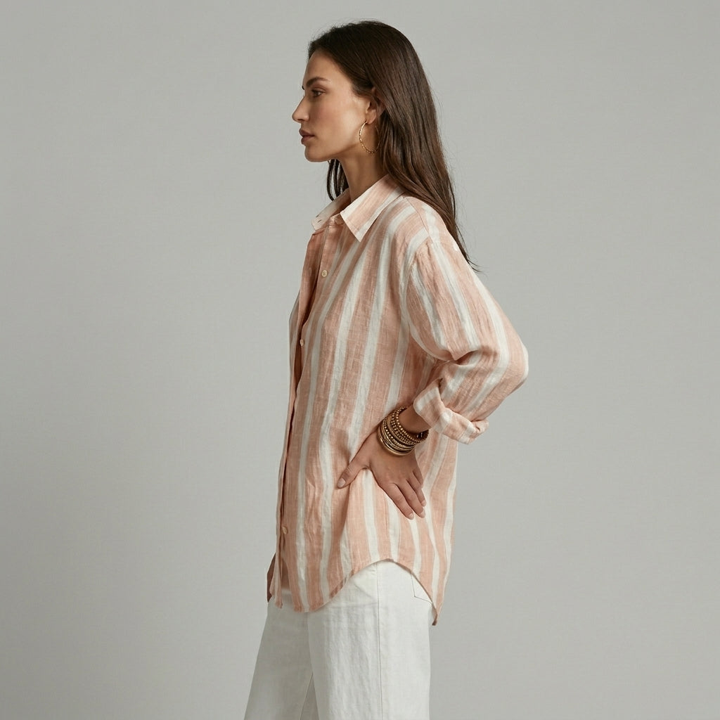 Aria Striped Button-Down Shirt