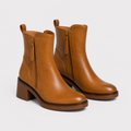 Women's Classic Side-Zip Leather-Look Mid-Heel Ankle Booties