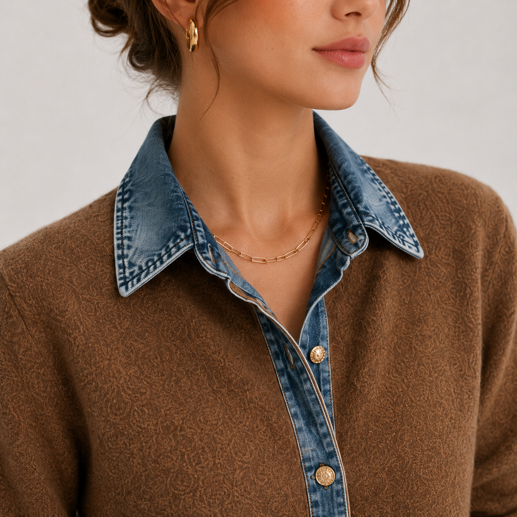 Women's Classic Button-Front Denim Jacket – Casual Everyday Outerwear