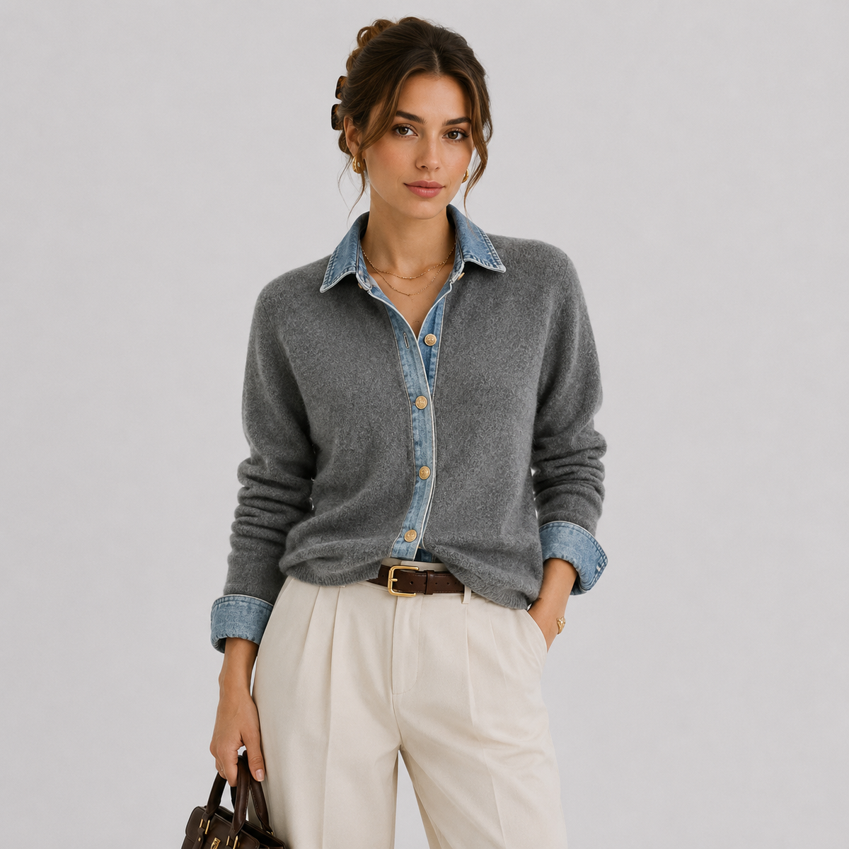 Women's Classic Button-Front Denim Jacket – Casual Everyday Outerwear
