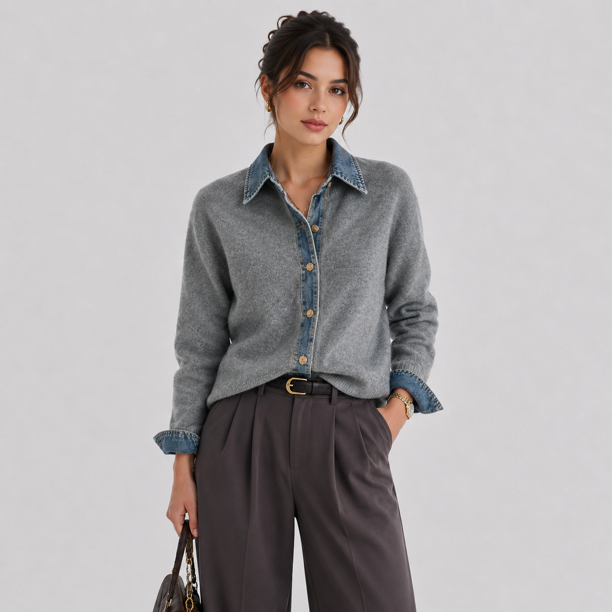 Women's Classic Button-Front Denim Jacket – Casual Everyday Outerwear