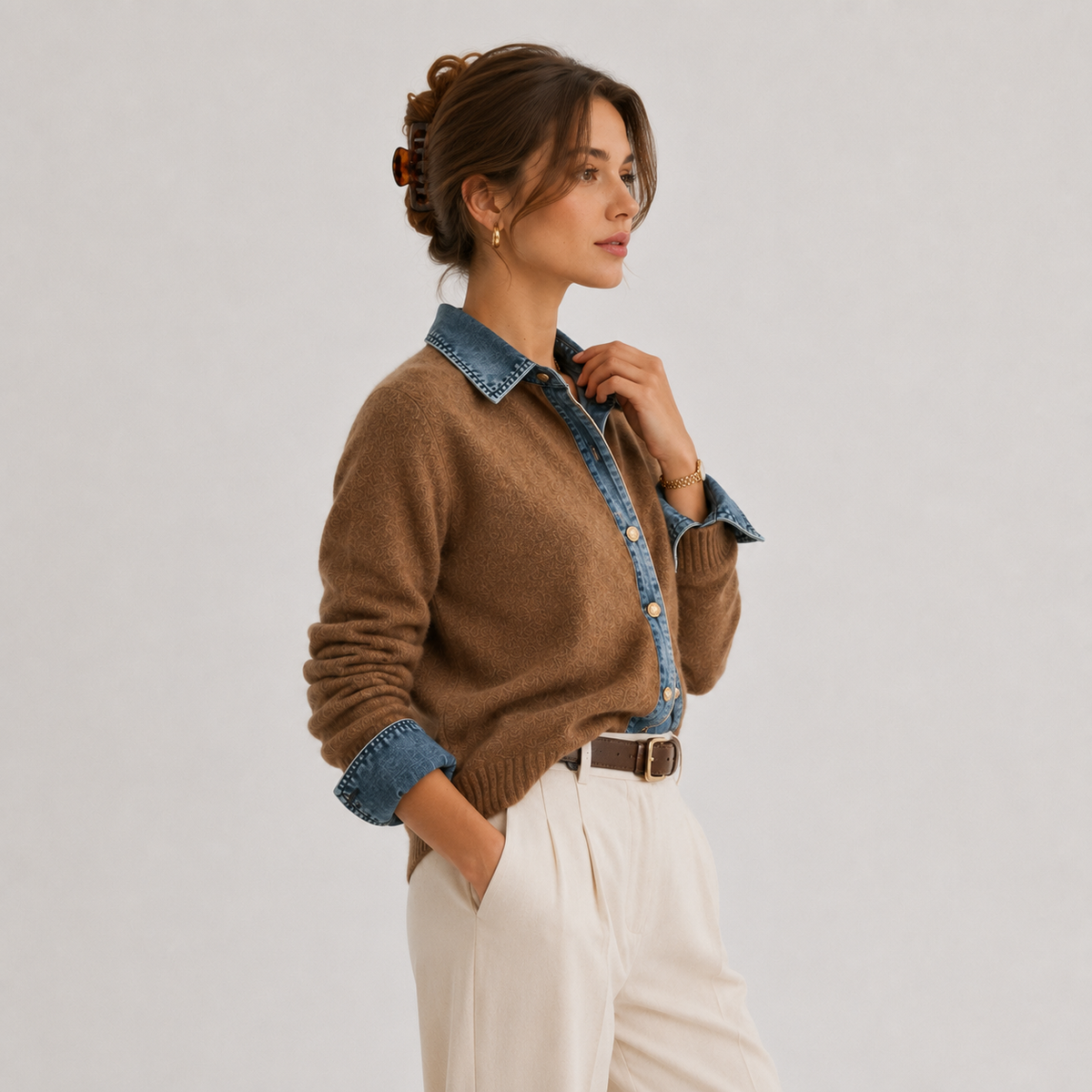 Women's Classic Button-Front Denim Jacket – Casual Everyday Outerwear