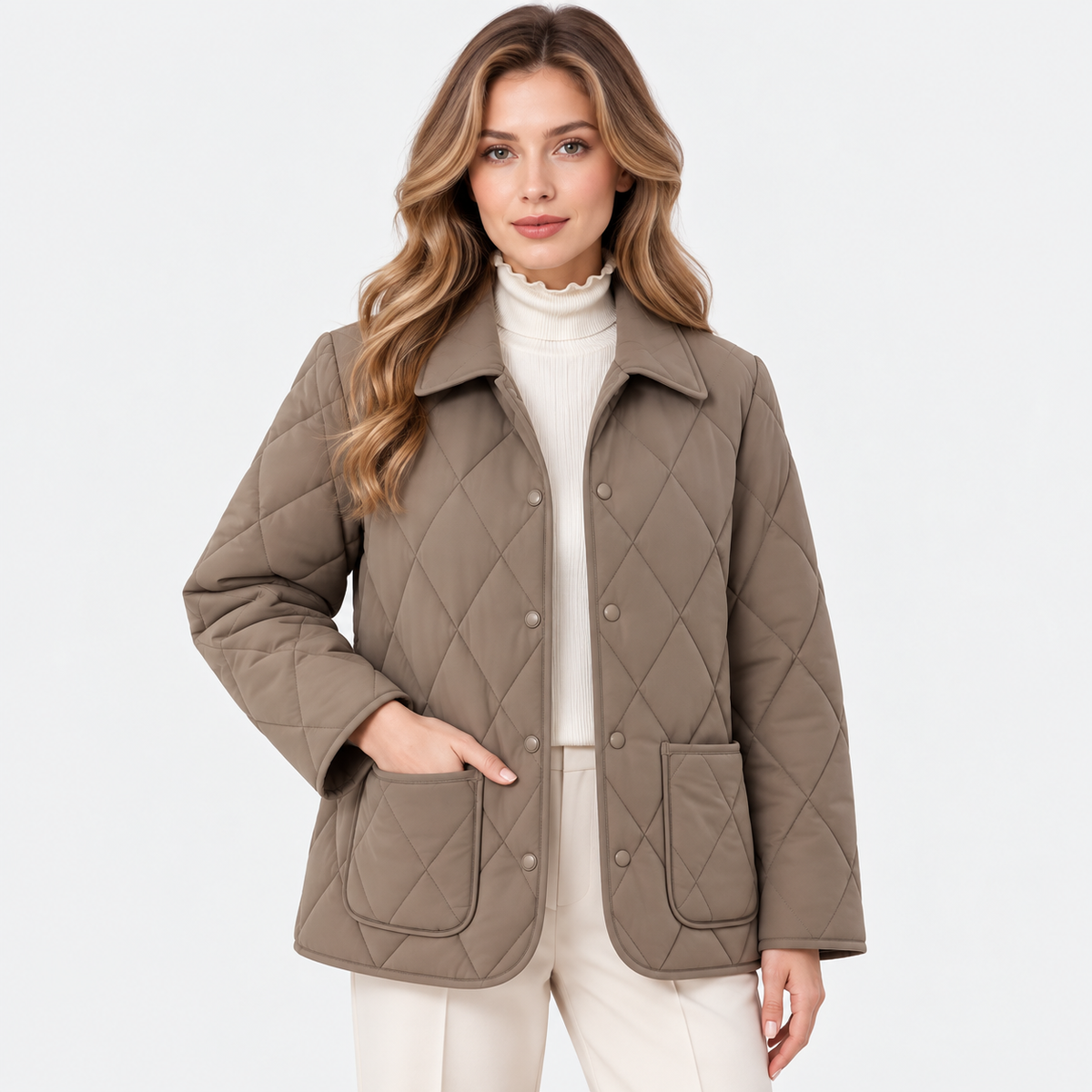 Women's Lightweight Quilted Button-Front Slim-Fit Vest