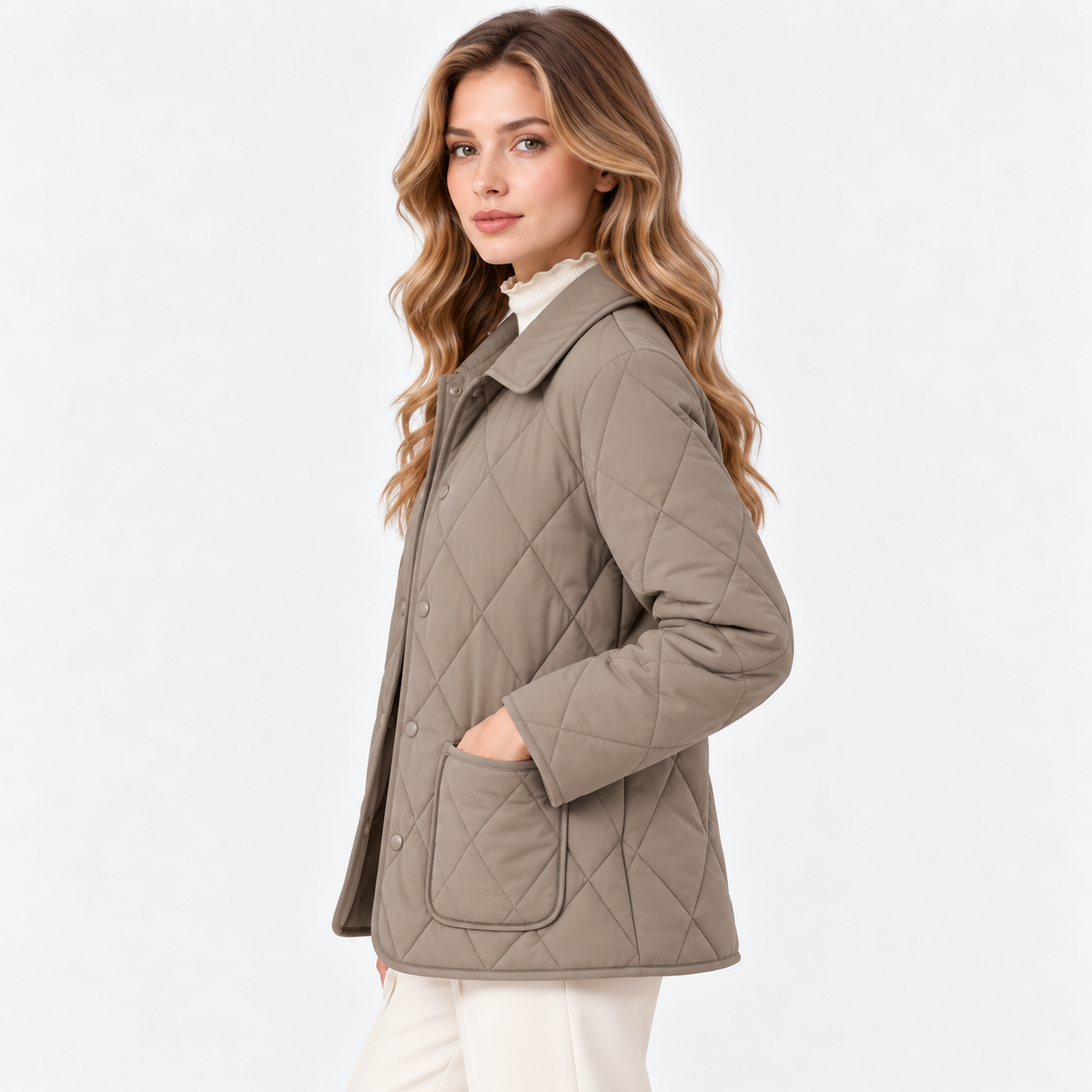 Women's Lightweight Quilted Button-Front Slim-Fit Vest