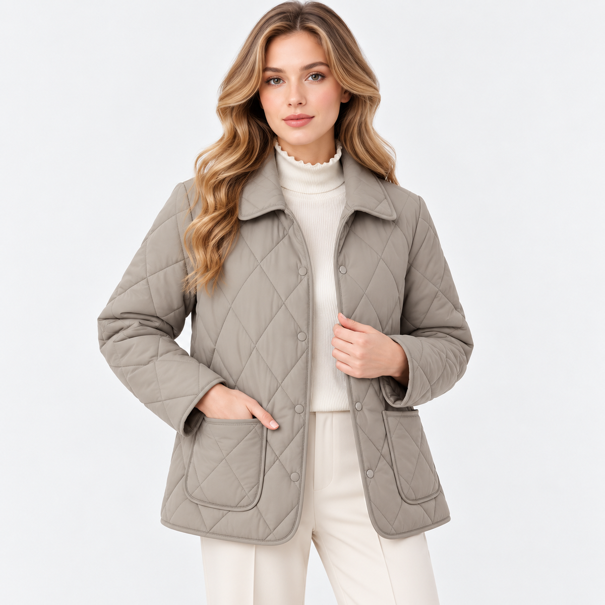 Women's Lightweight Quilted Button-Front Slim-Fit Vest