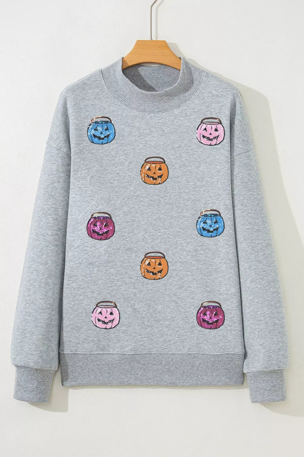 Women's Pumpkin Halloween Sweatshirt - Sparkly Fall Graphic Pullover