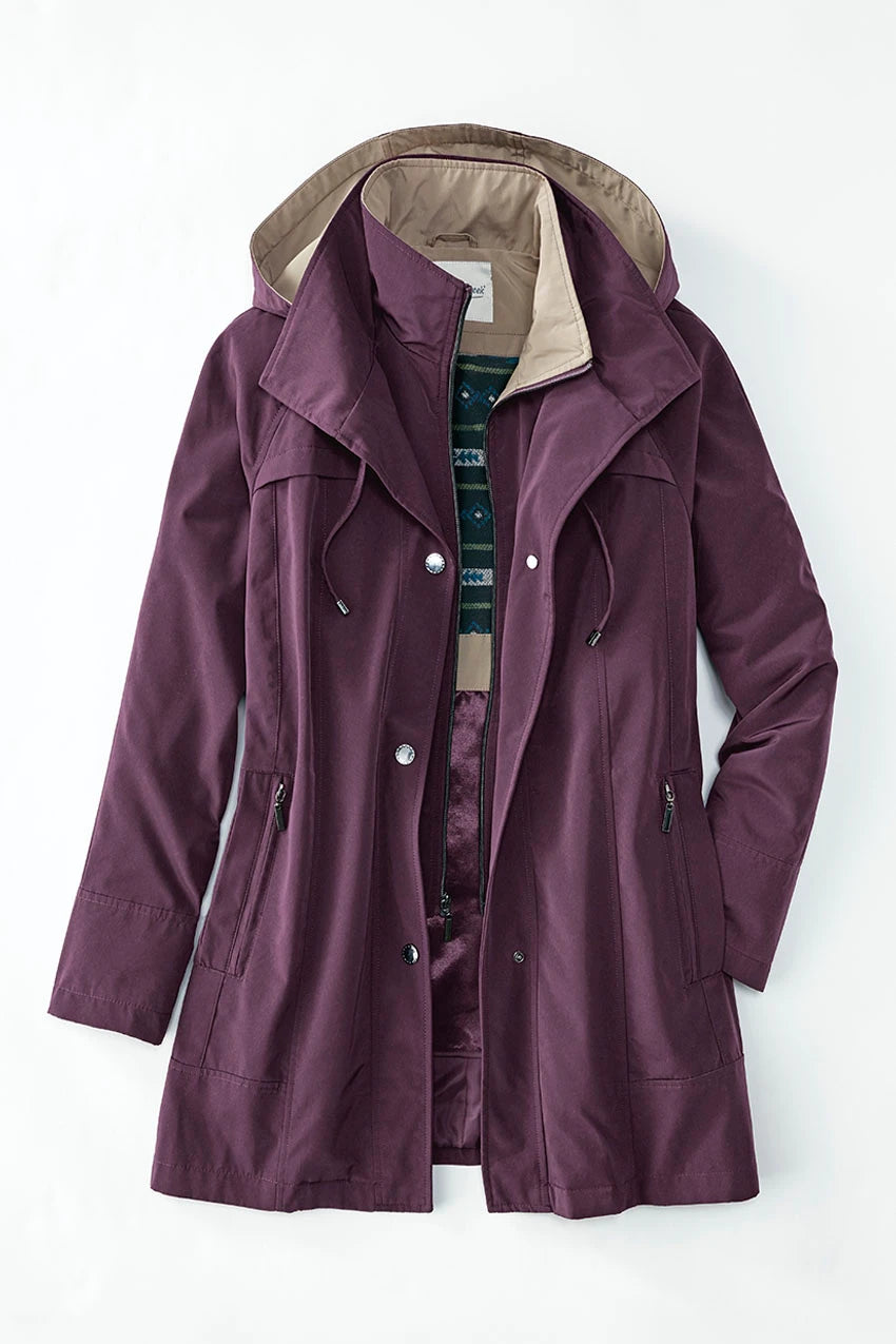 Classic All-Season Midweight Water-Repellent Jacket for Women