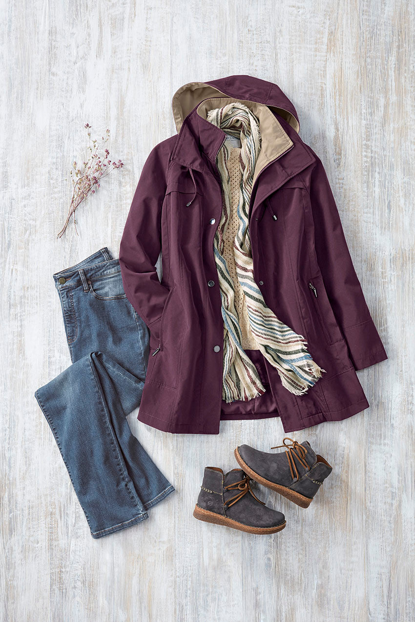 Classic All-Season Midweight Water-Repellent Jacket for Women