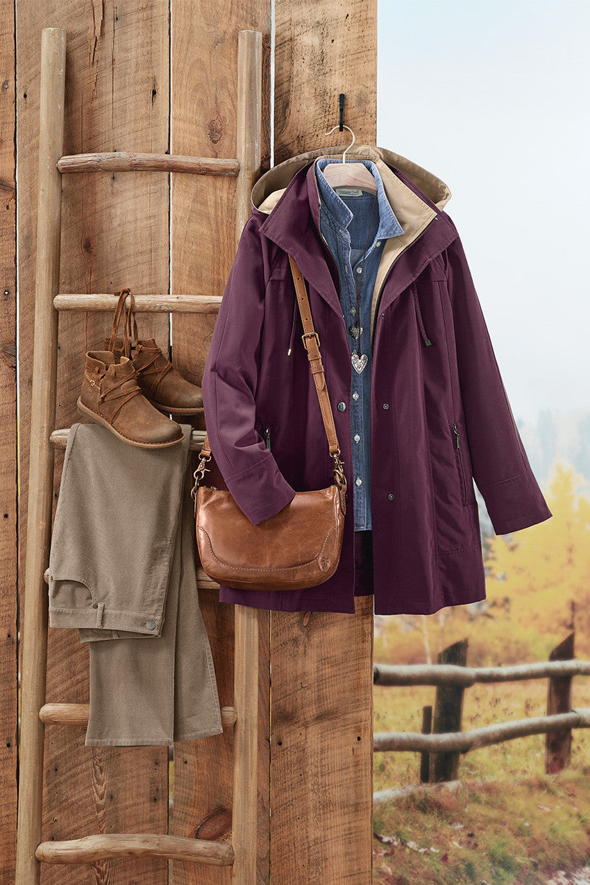 Classic All-Season Midweight Water-Repellent Jacket for Women