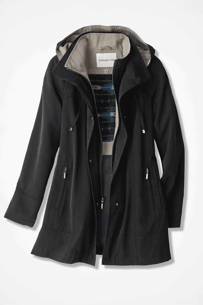 Classic All-Season Midweight Water-Repellent Jacket for Women