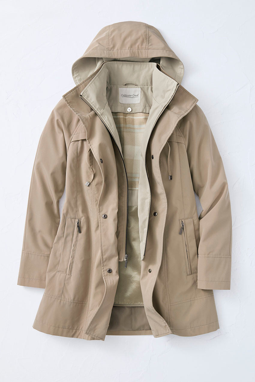 Classic All-Season Midweight Water-Repellent Jacket for Women