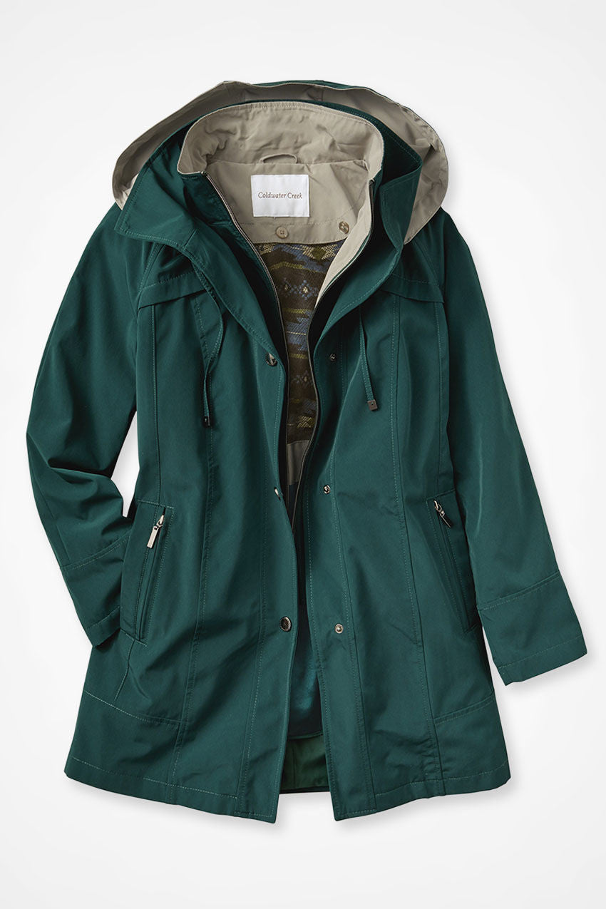 Classic All-Season Midweight Water-Repellent Jacket for Women