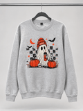Women's Grey Ghost Coffee Halloween Graphic Sweatshirt