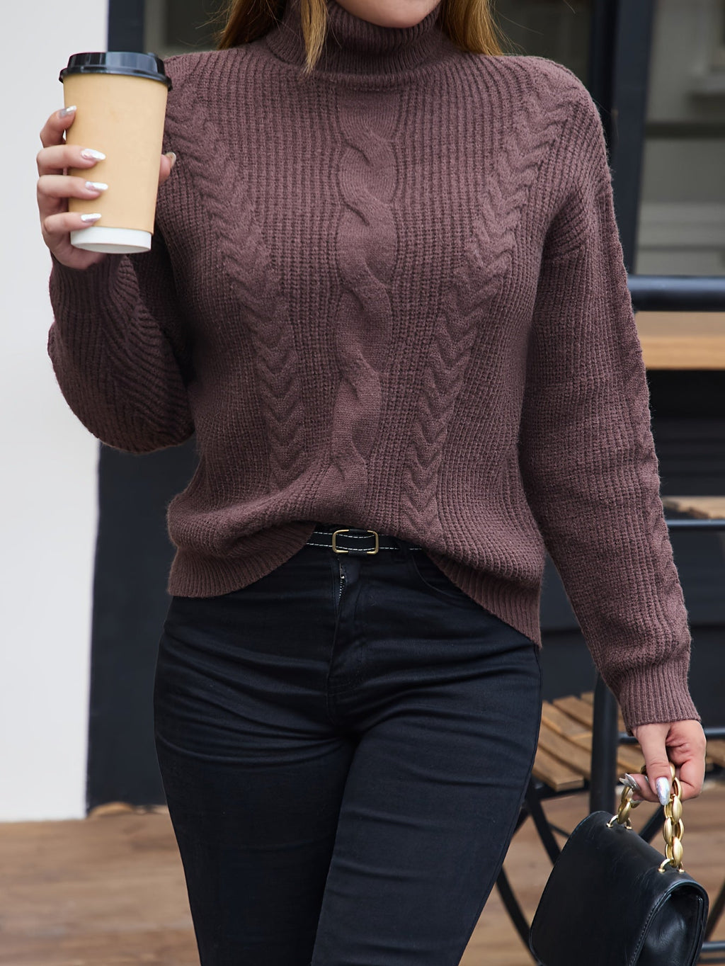 Élise | Cable-Knit Turtleneck