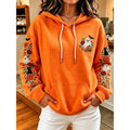 Halloween Graphic Hoodie - Plump Pumpkin & Spooky Season Pullover