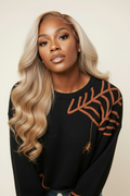 The Night Crawler Cobweb Oversized Black Sweater - Spooky Gothic Halloween Pullover