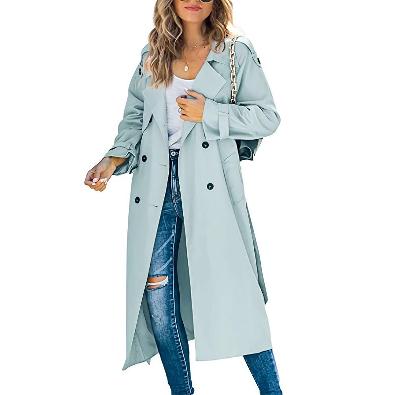 Women's Long Classic Trench Coat | Stylish Fall & Spring Outerwear