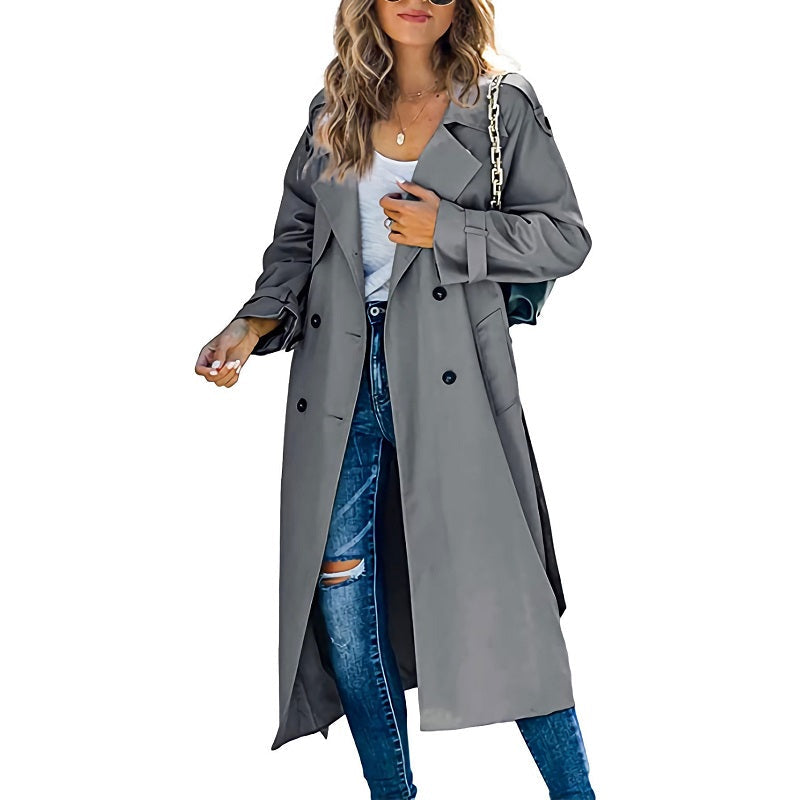 Women's Long Classic Trench Coat | Stylish Fall & Spring Outerwear