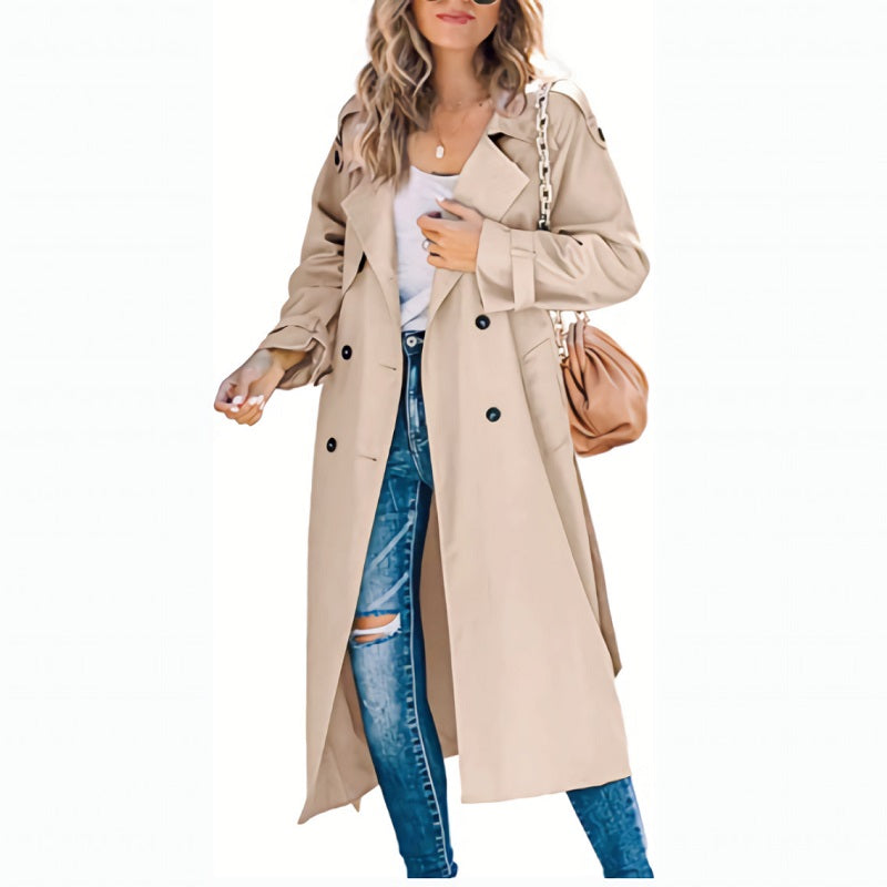 Women's Long Classic Trench Coat | Stylish Fall & Spring Outerwear