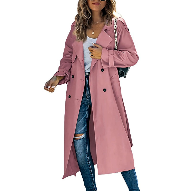 Women's Long Classic Trench Coat | Stylish Fall & Spring Outerwear