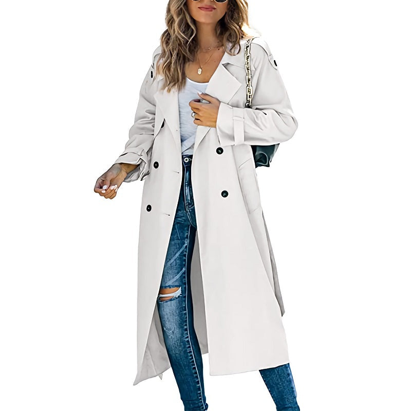 Women's Long Classic Trench Coat | Stylish Fall & Spring Outerwear