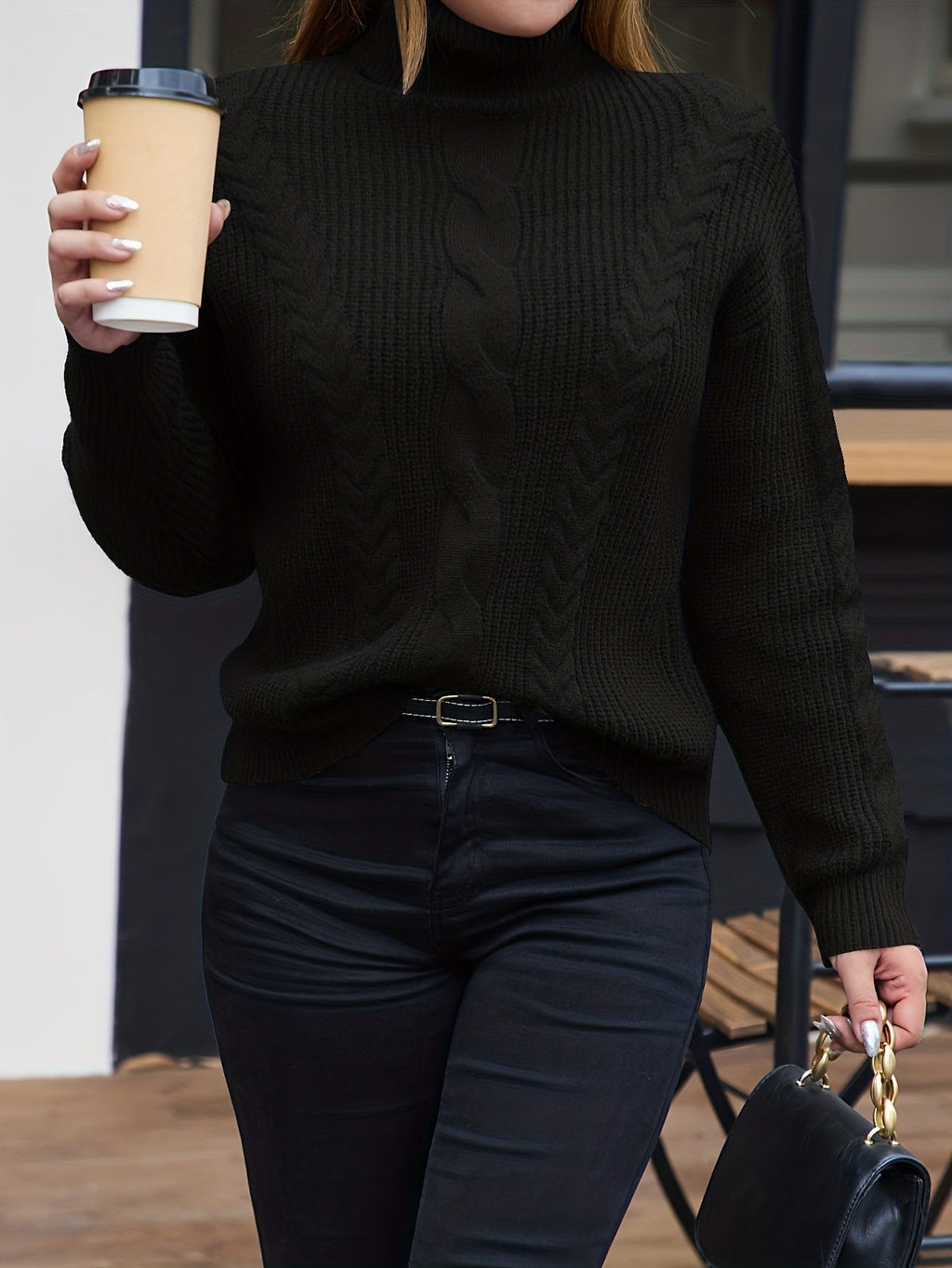 Élise | Cable-Knit Turtleneck