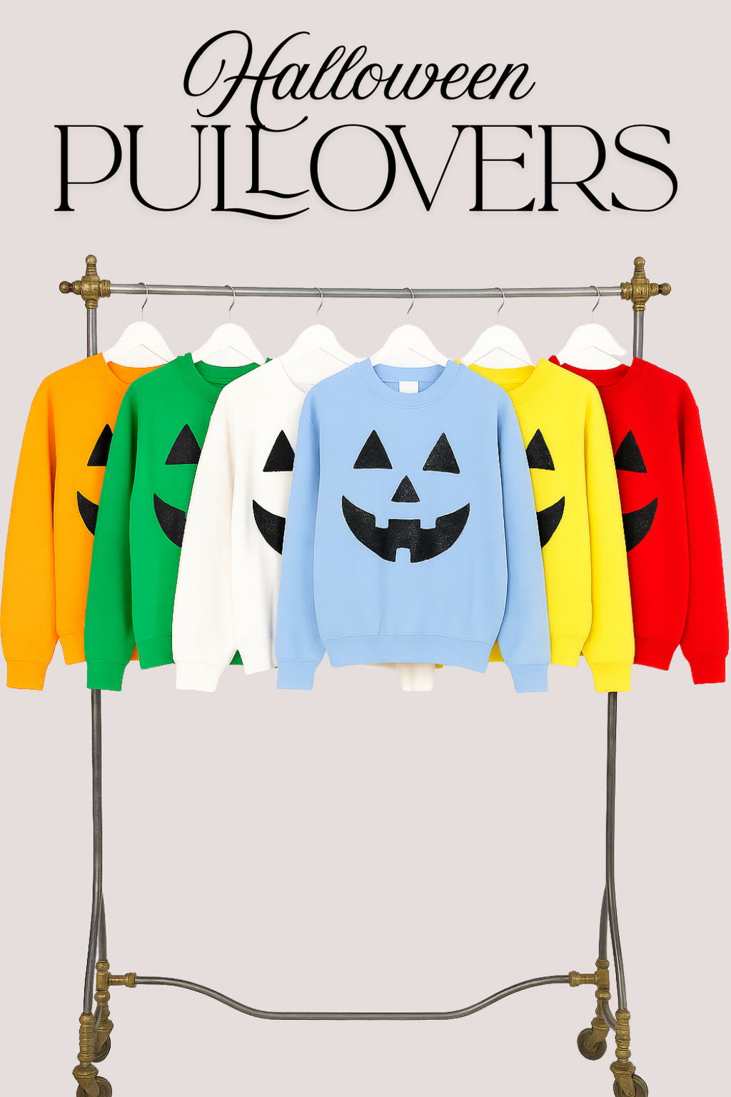 Women's Festive Halloween Color-Block Pullover Sweatshirt & Cropped Sweater
