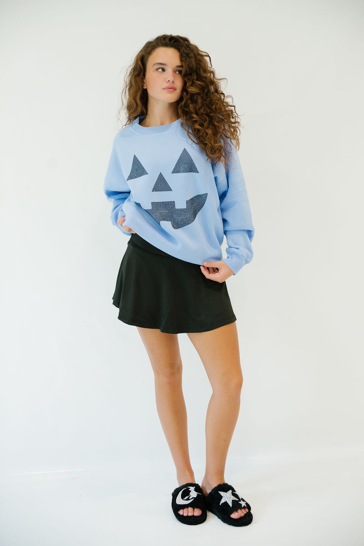 Women's Festive Halloween Color-Block Pullover Sweatshirt & Cropped Sweater