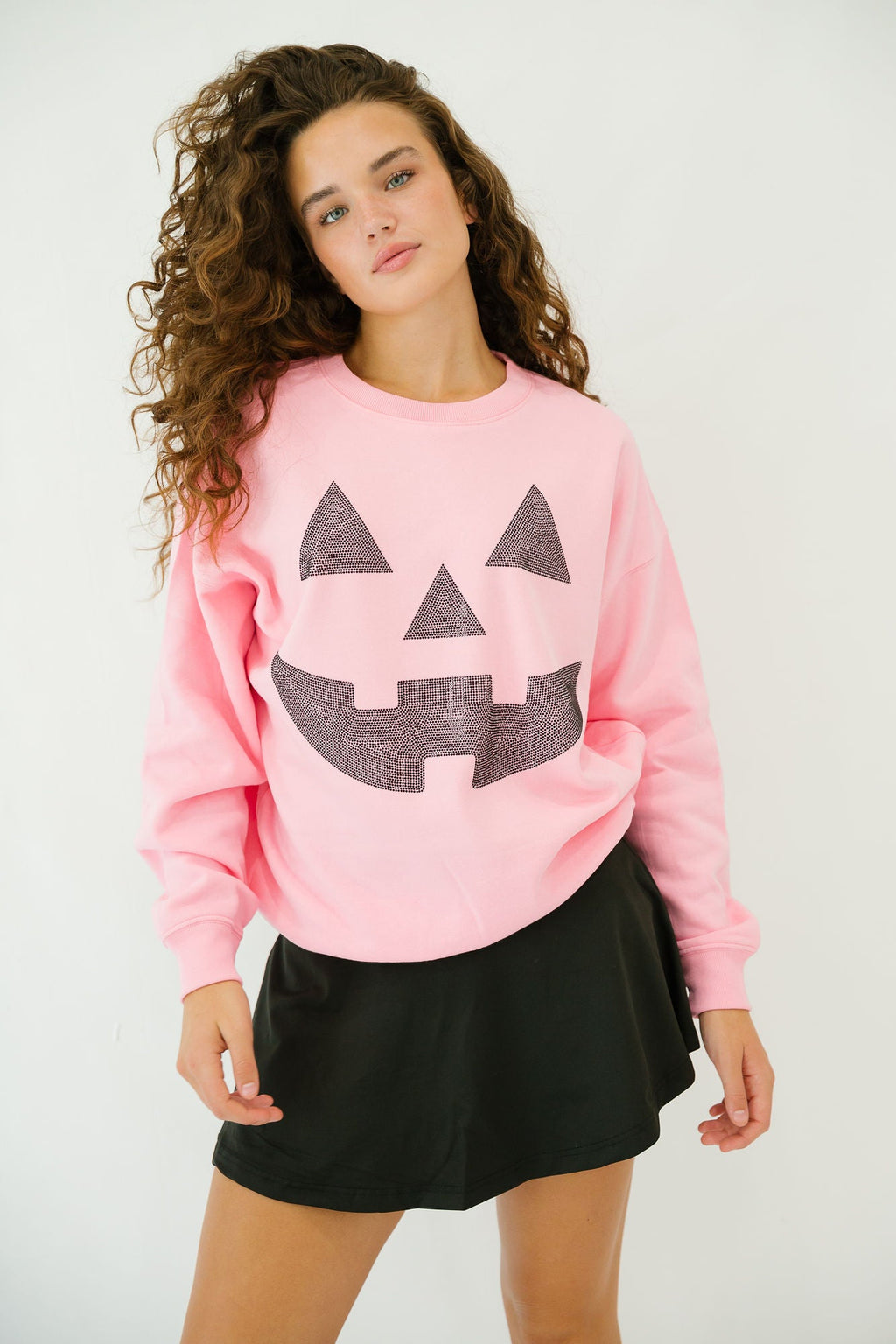 Women's Festive Halloween Color-Block Pullover Sweatshirt & Cropped Sweater