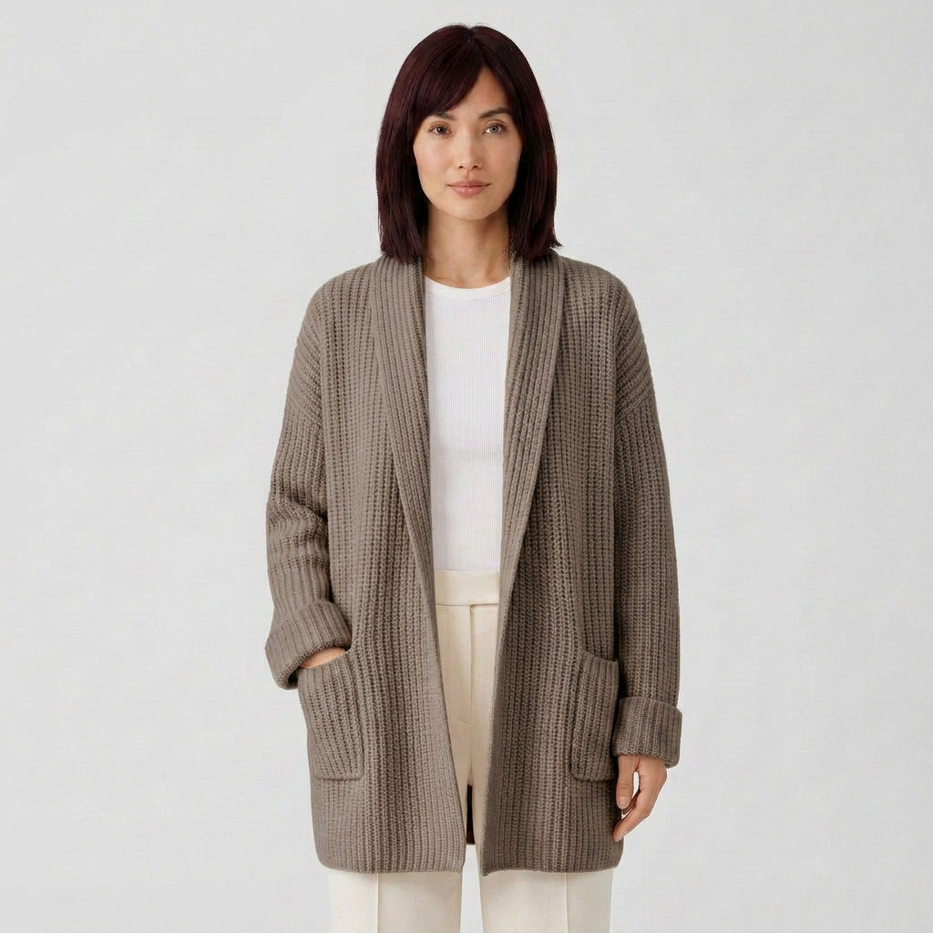 Women Cardigan & Sweater Cardigan – Open Knit Long Sleeve Loose White Cardigan