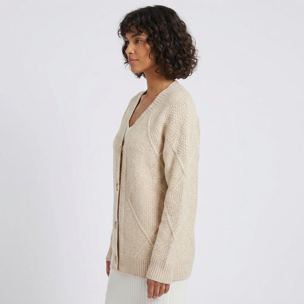 Women Cardigan & Sweater Cardigan – Cable Knit Long Sleeve Open Front Cardigan
