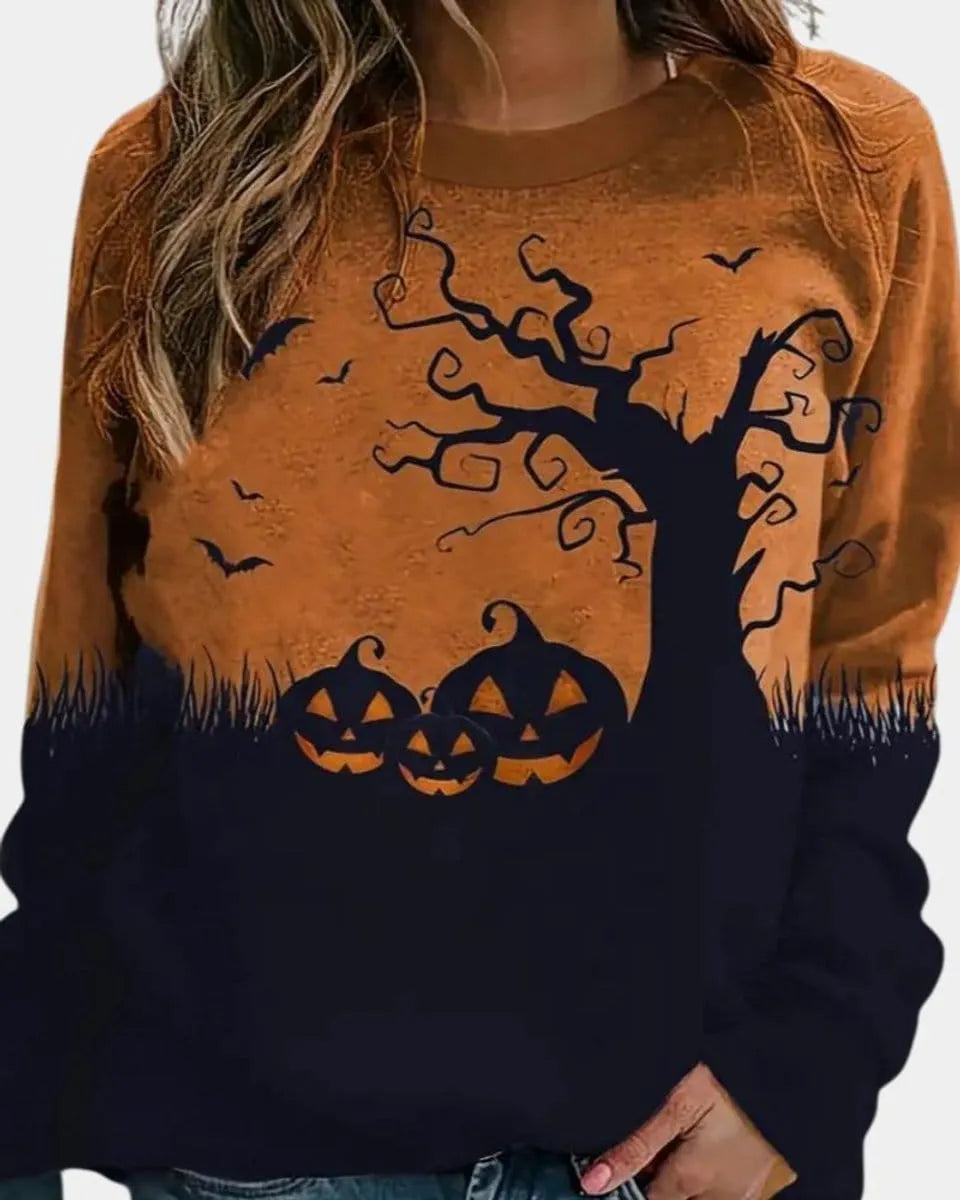 Women's Plus-Size Inclusive Halloween Crewneck Sweatshirt & Graphic Pullover